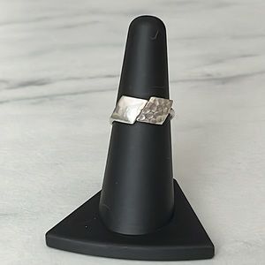 Artisan Minimalist Hammered Sterling Silver Ring Size 7